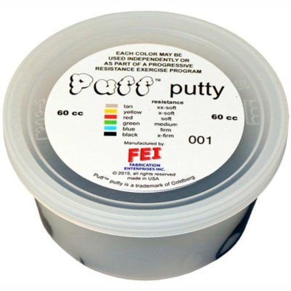 Fabrication Enterprises Puff LiTE„¢ Color-Coded Exercise Putty, X-Firm, Black, 60cc 10-1405